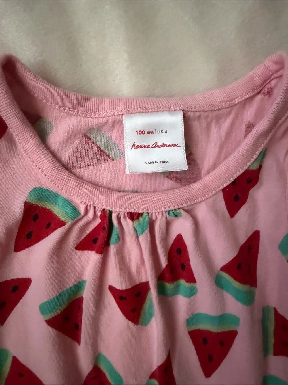 Kids Pink Watermelon Print Sleeveless Dress